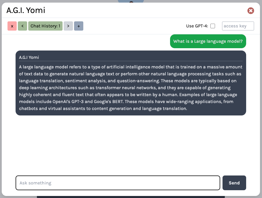 Updates to the chat interface showing buttons to go back and forth between different threads